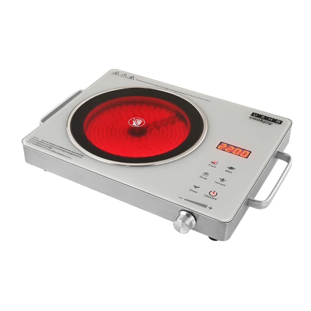 Best USHA IR2200TCW Infrared Induction Cooktop with grill 2200 Watts 11 Power Level 4 Preset Menu Feather Touch Controls Digital display 1 Year Warranty White In-Depth Review: Performance, Specs & Buying Guide