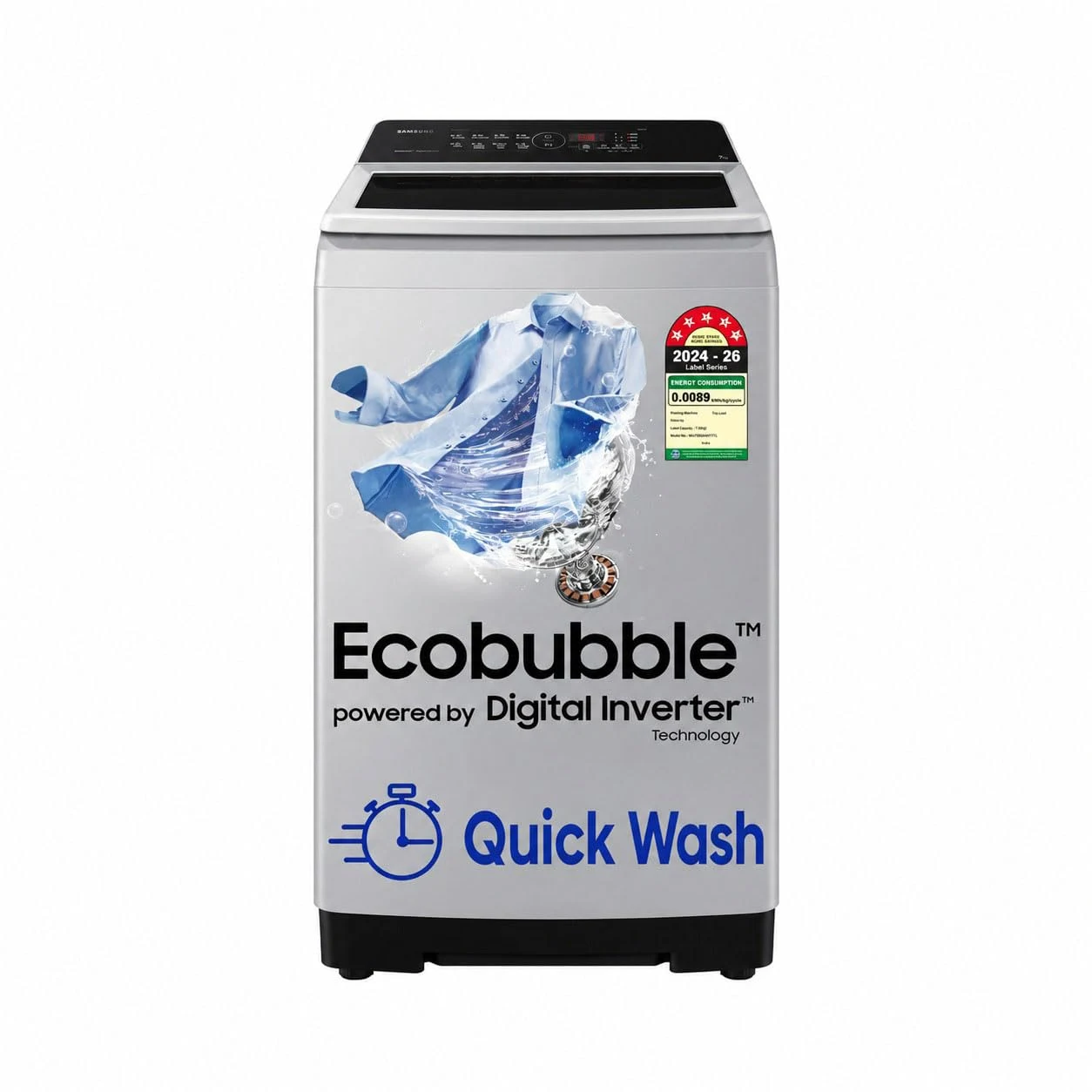 Honest Review: Samsung 7 kg 5 Star Eco Bubble Technology Digital Inverter Motor Soft Closing Door Fully-Automatic Top Load Washing Machine (WA70BG4441YYTL Lavender Gray) - Real Power Consumption, Specs, Pros & Cons